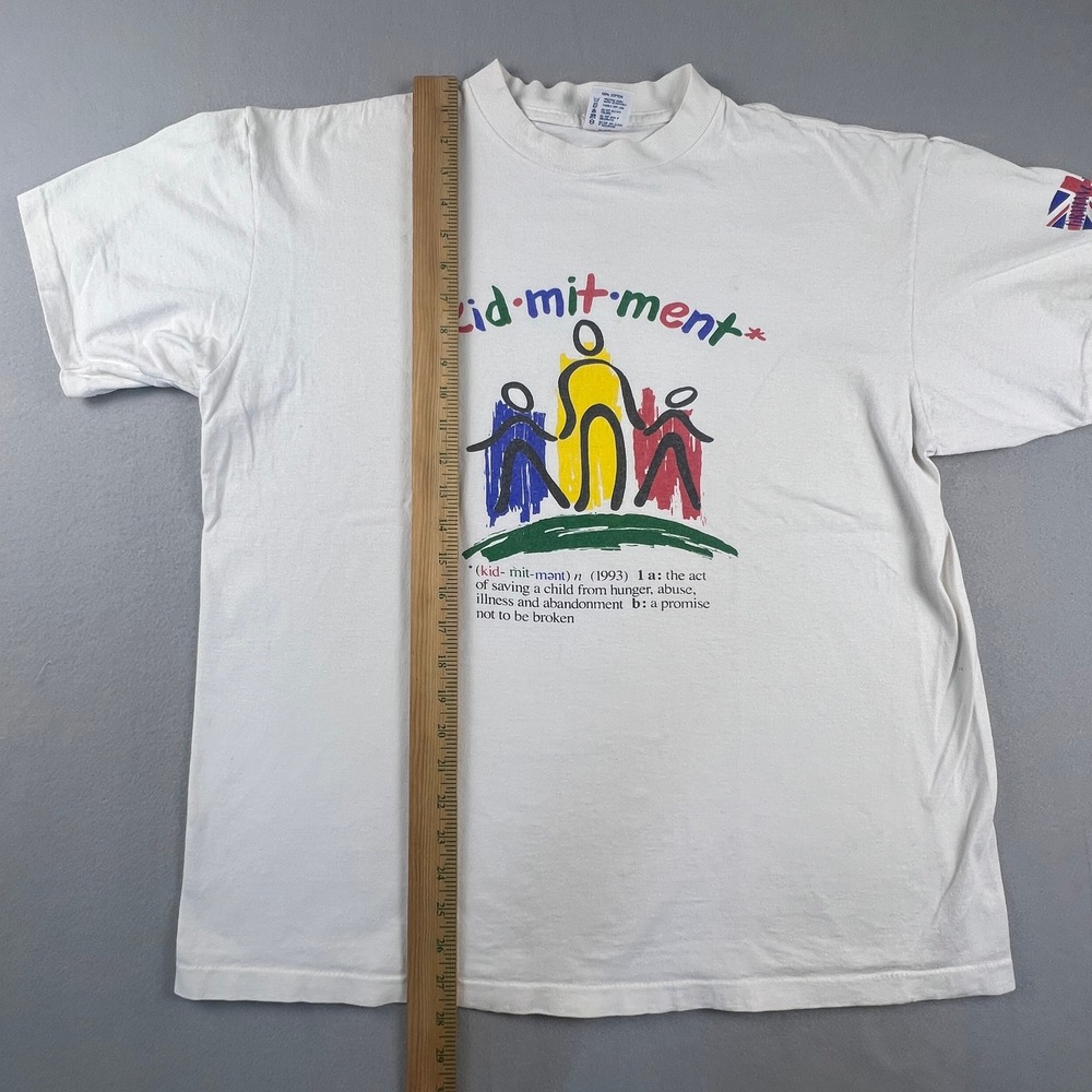 Vintage 1993 T-Shirt Mens XL Kid-mit-ment White Graham Webb USA Made Delta Tee - Picture 9 of 13
